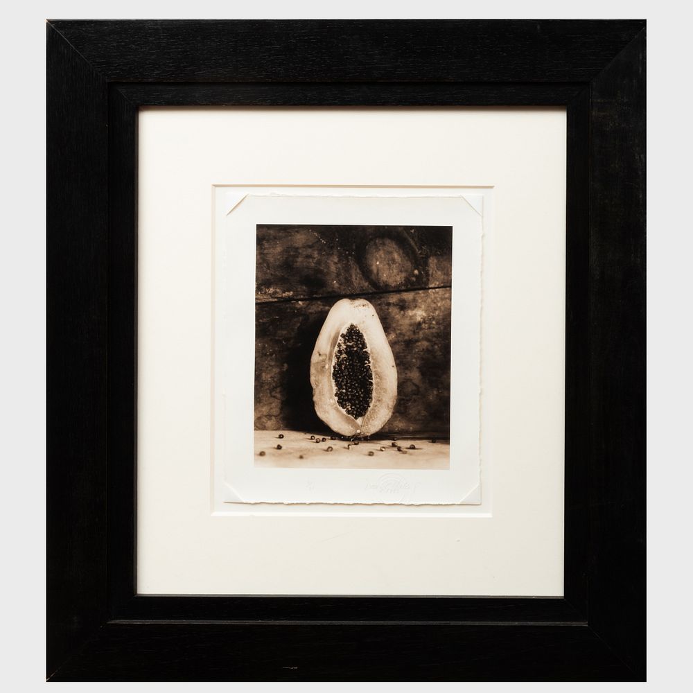 Appraisal: David Halliday b Papaya Gelatin silver print signed dated and