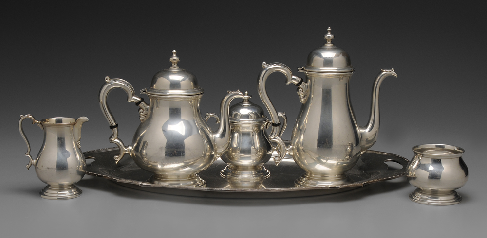 Appraisal: International Kenilworth Sterling Tea Service American th century pear-form bodies