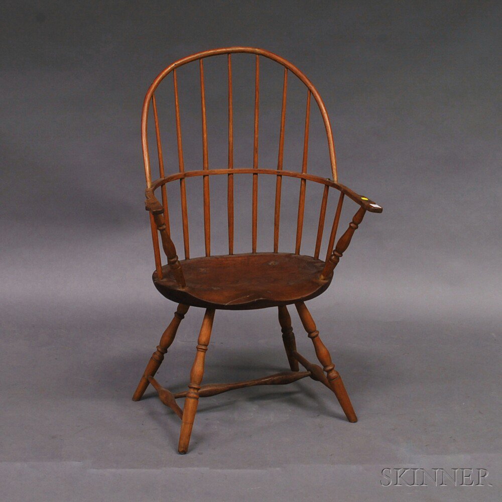 Appraisal: Sack-back Windsor Chair America late th century with seven spindles