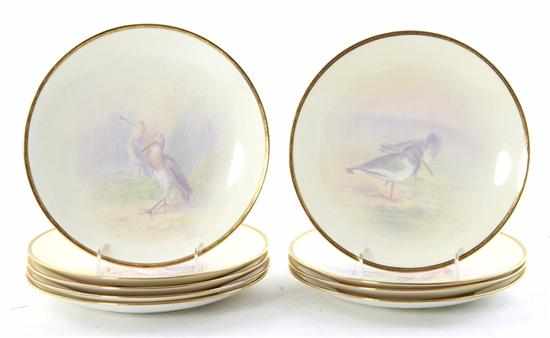 Appraisal: Minton porcelain birds plates retailed by Tiffany Co early th