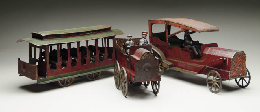 Appraisal: LOT OF THREE HILLCLIMBERS Consisting of a large trolley car