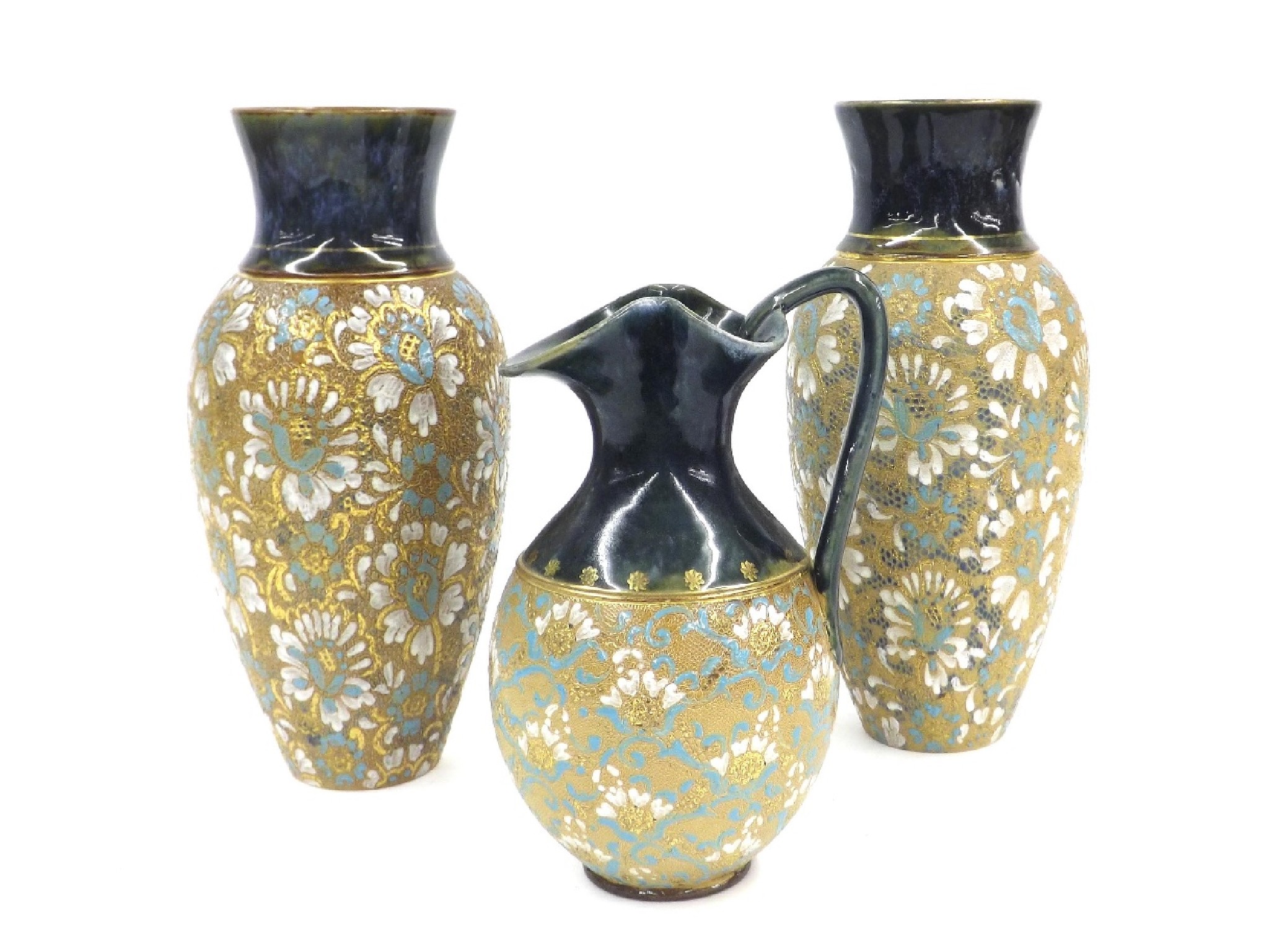 Appraisal: Pair of Doulton Slaters Patent stoneware baluster vases with mottled