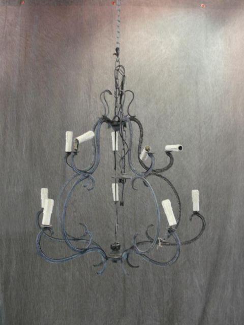 Appraisal: Iron Skeleton Form Chandelier From a Larchmont home Dimensions h