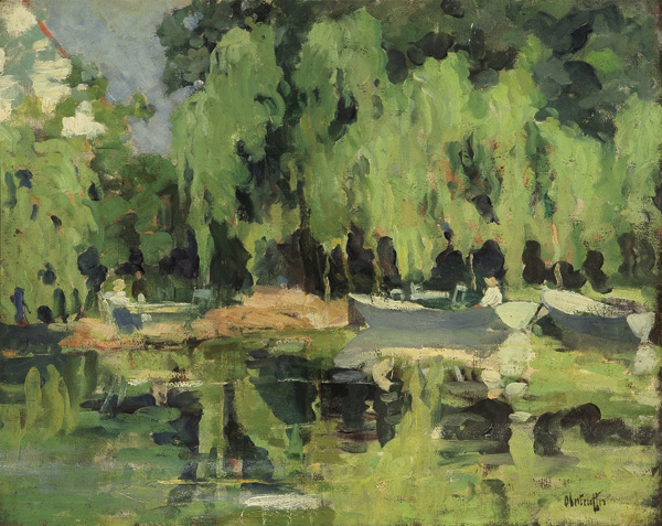 Appraisal: OBERTEUFFER GEORGE American - ''Le Plan d'Eau'' c oil on