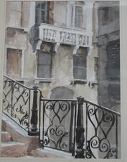 Appraisal: ADRIAN CREVATIN STREET SCAPE ROME WATERCOLOUR ADRIAN CREVATIN STREET SCAPE