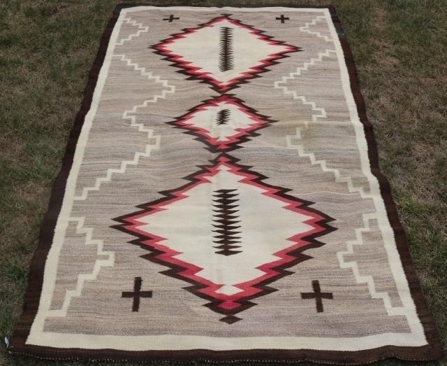 Appraisal: KLAGTOH NAVAJO EARLY TH C TRADING POST RUG X SLIGHT