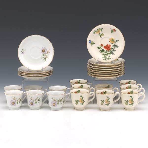 Appraisal: FOURTEEN ESPRESSO PORCELAIN CUPS AND SAUCERS CASTLETON AND WINDSOR Eight