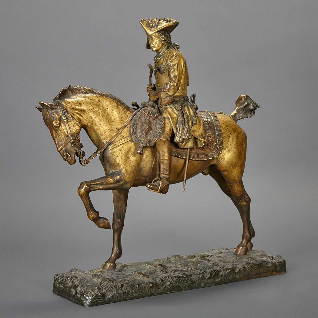 Appraisal: Gilt-Bronze Equestrian Group After a model by J L Gerome