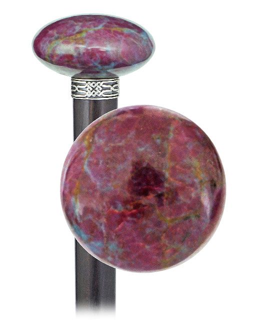 Appraisal: Ruby Dress Cane Early s-Substantial round and flattened ruby knob