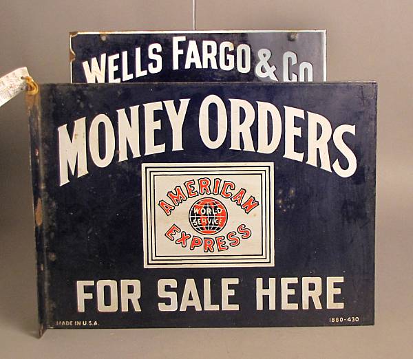 Appraisal: Assorted Advertising Signs Lot features various Wells Fargo metal and