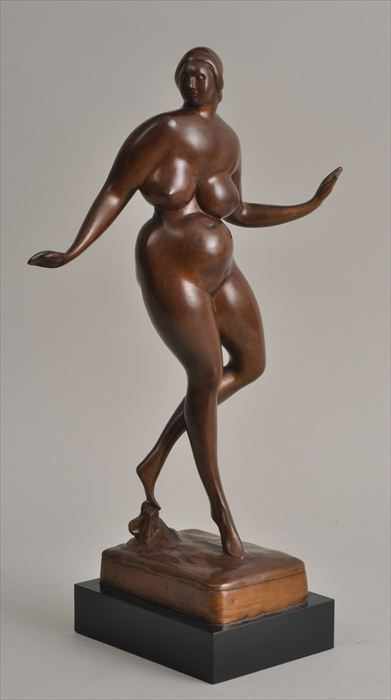 Appraisal: AFTER GASTON LACHAISE DANCING WOMAN Bronze in mounted on black