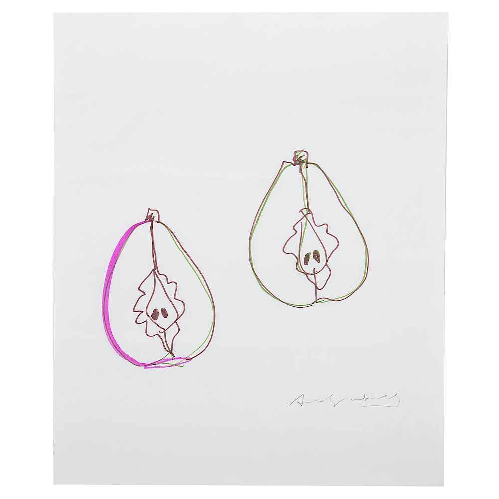 Appraisal: Andy Warhol Sliced Pears marker on paper American - Colored