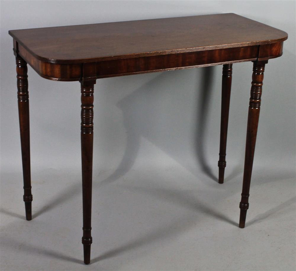 Appraisal: REGENCY MAHOGANY TALL HALL TABLE having a rectangular top with