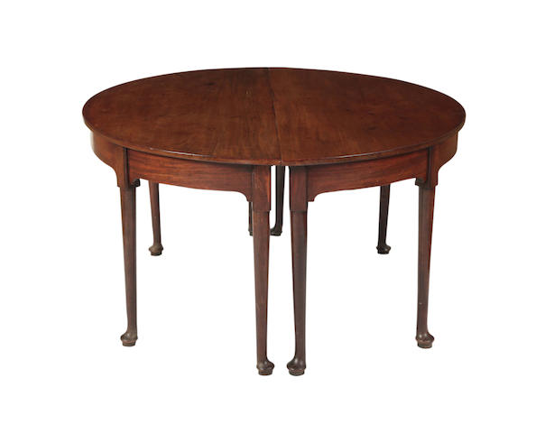 Appraisal: A mid- th century and later mahogany D-end dining table