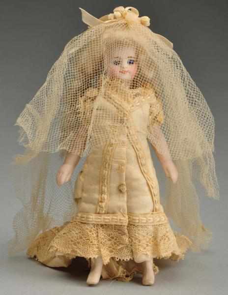 Appraisal: French All Bisque Mignonnette Bride with Boots Description Bisque socket