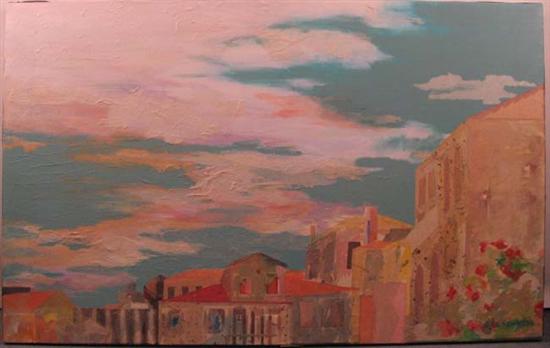 Appraisal: Lorraine Alexander Late th C Venetian Sunset Mixed media on