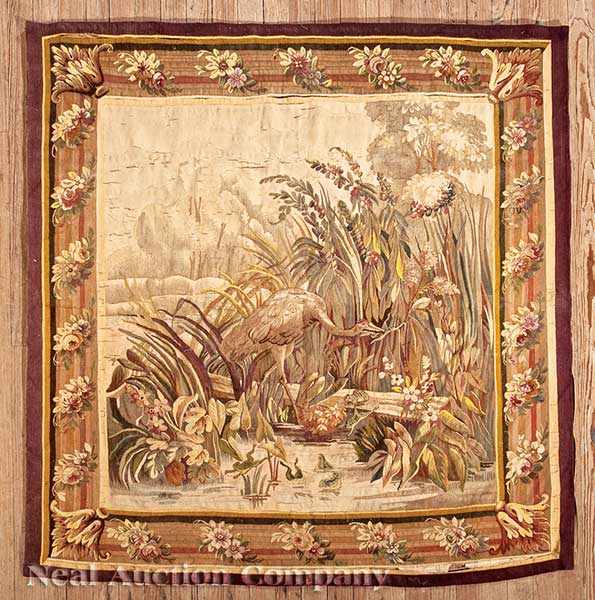 Appraisal: An Antique French Aubusson-Style Verdure Tapestry late th c central