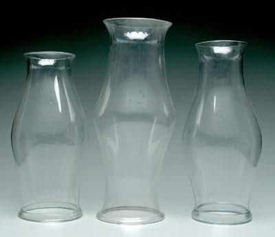 Appraisal: Three blown glass hurricane shades probably late th early th