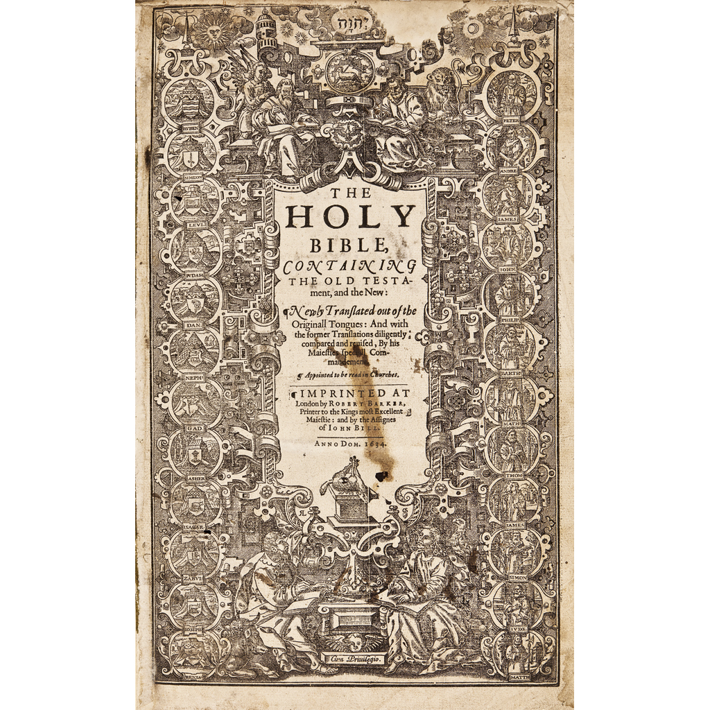 Appraisal: Holy Bible English Authorized The Holy Bible London Robert Barker