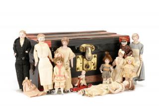 Appraisal: Grouping of Bisque Porcelain Doll House Dolls A group of