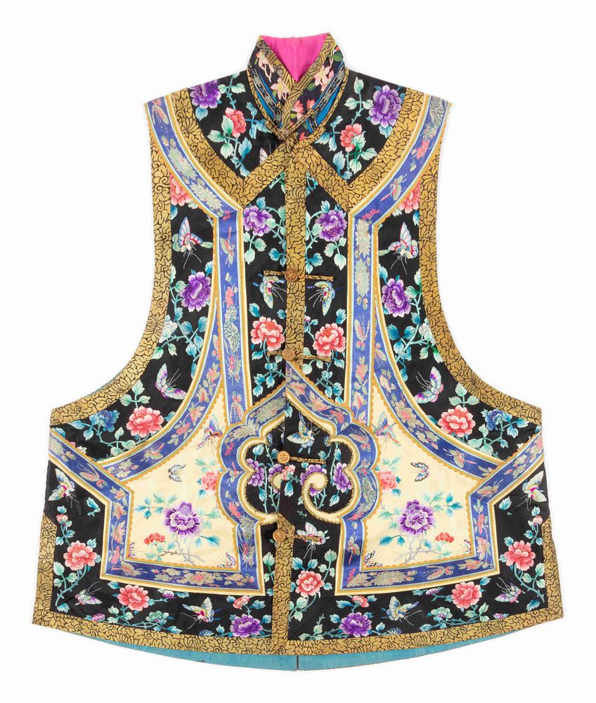 Appraisal: A Lady's Embroidered Silk Vest Length from back of neck