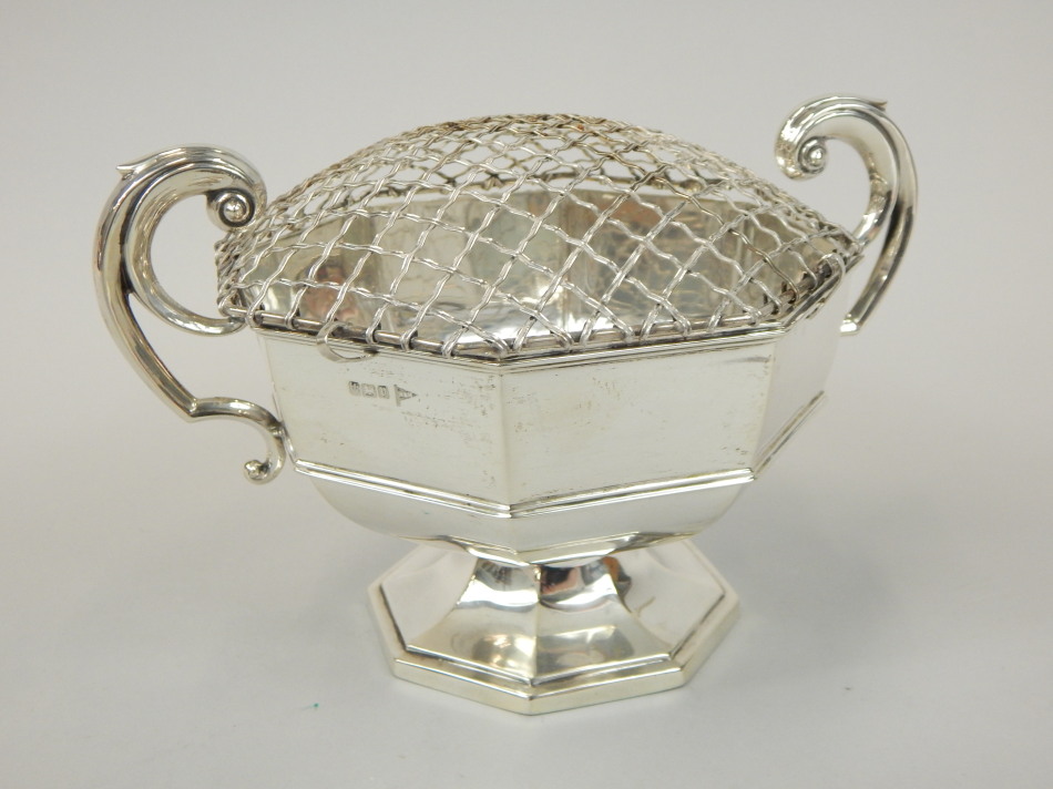 Appraisal: A George V silver two handled rose bowl by Walker