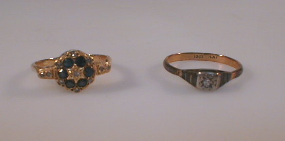 Appraisal: Two stone set dress rings stamped for ct