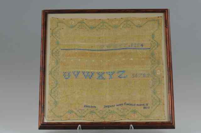 Appraisal: SAMPLER Needlework sampler reads ''Elizabeth Zeiglers '' work finished March