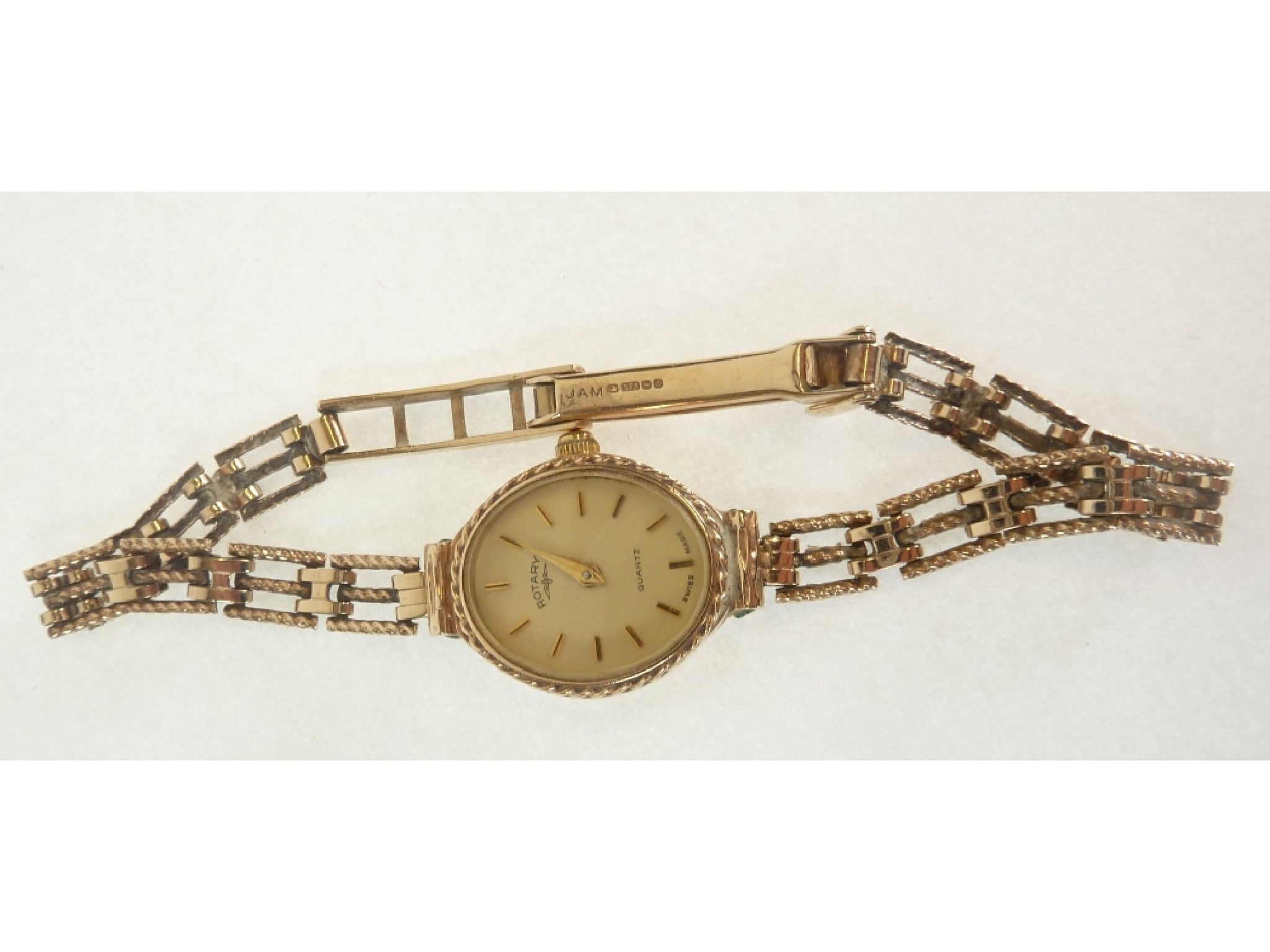 Appraisal: A LADY'S CT GOLD ROTARY WRIST WATCH quartz movement on