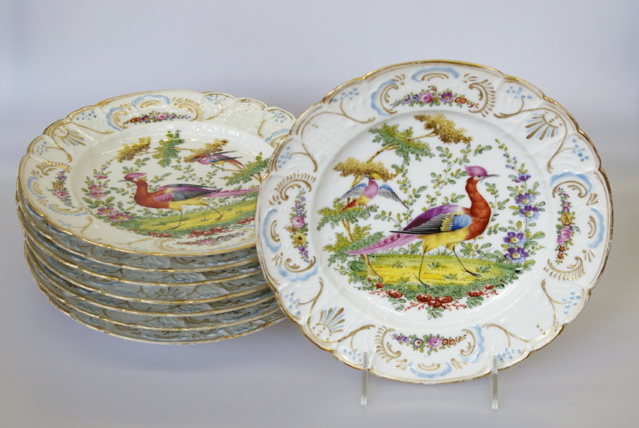 Appraisal: Set of Eight Edme Samson Paris Porcelain Dinner Plates first