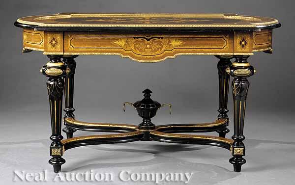 Appraisal: An American Renaissance Mahogany Marquetry Gilt Bronze-Mounted and Ebonized Library