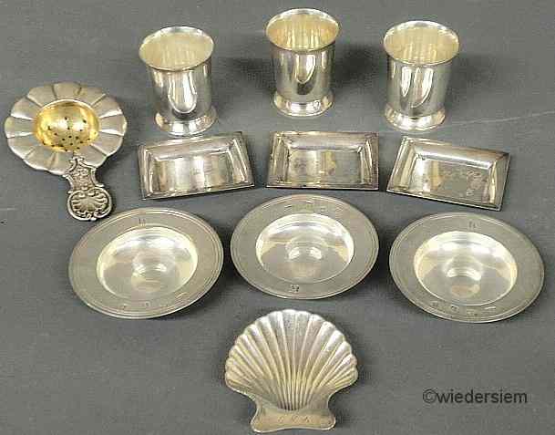 Appraisal: Group of Tiffany Co sterling silver articles to include cups