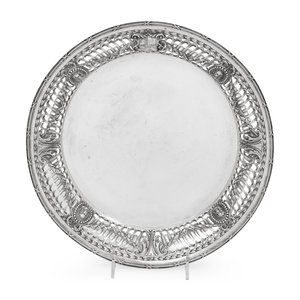 Appraisal: A Continental Silver Dish Likely German th Century the reticulated