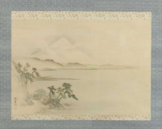 Appraisal: A KAKEMONO OF MOUNT FUJI SIGNED SH D Japan Meiji