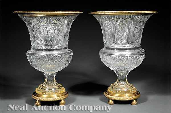 Appraisal: A Pair of Charles X-Style Cut Glass and Gilt Bronze