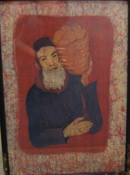 Appraisal: CATHERINE ESTELLE MILOVICH AMERICAN - Bearded man with basket on