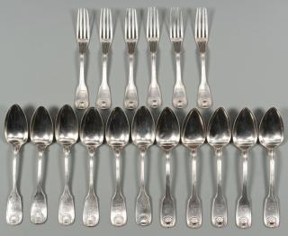 Appraisal: Pcs R A Campbell Coin Silver Flatware Group of seventeen