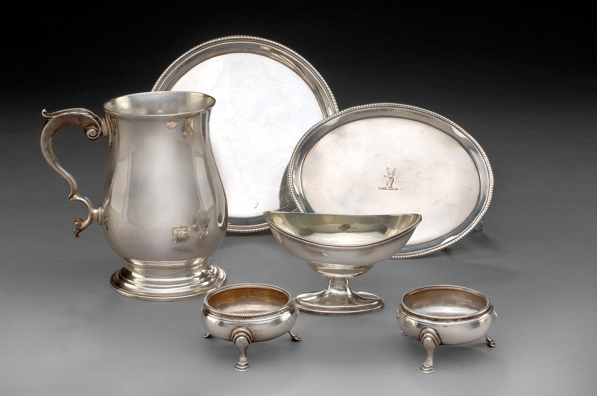 Appraisal: FIVE GEORGE III SILVER TABLEWARES HESTER BATEMAN LONDON LATE EIGHTEENTH