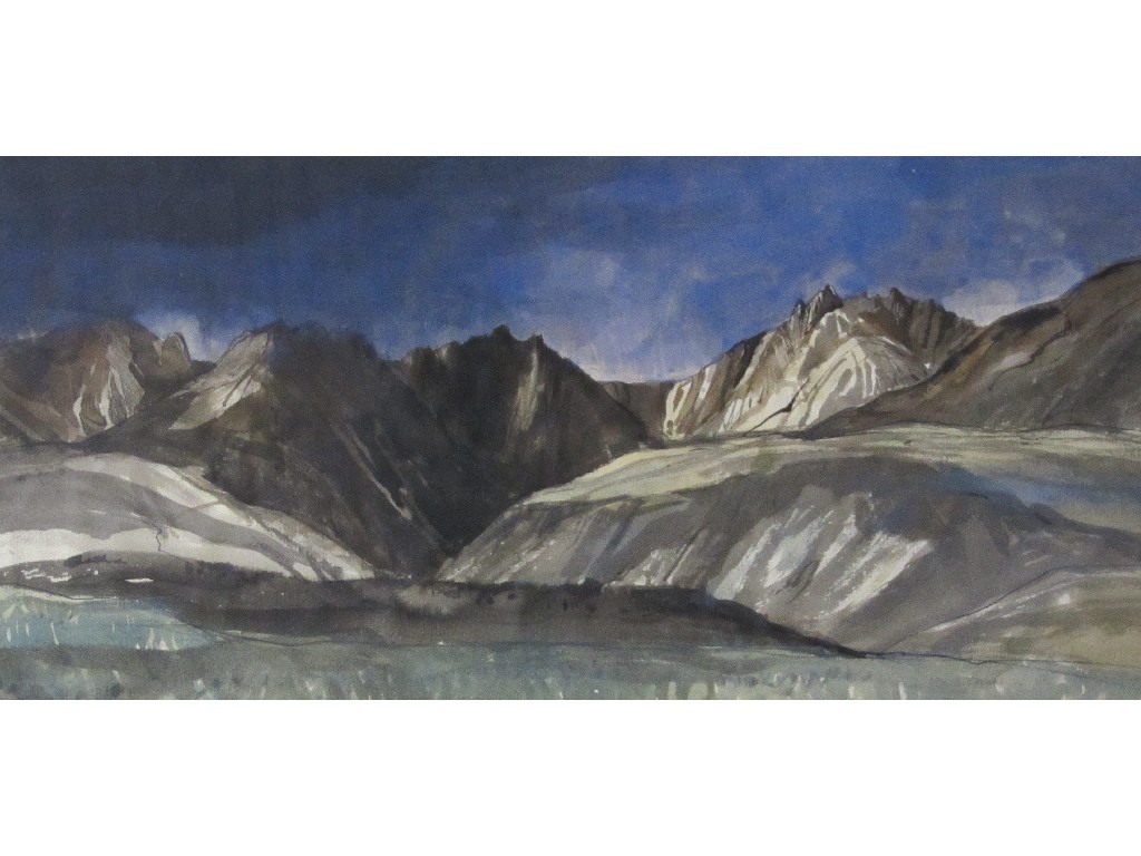 Appraisal: TOM H SHANKS b ARRAN MOUNTAINS Watercolour signed and dated