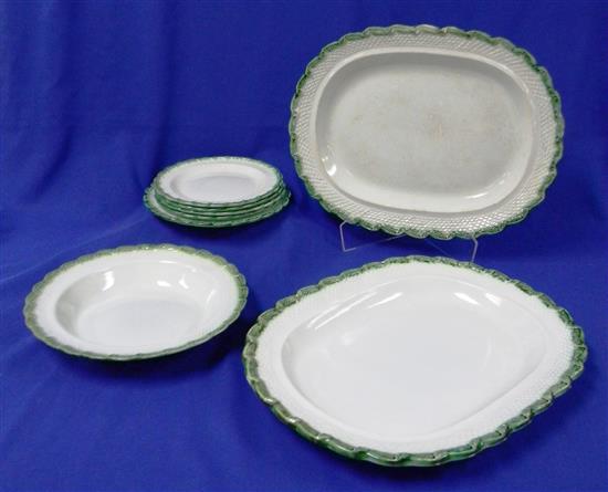 Appraisal: Eight pieces of late th early th C creamware dishes