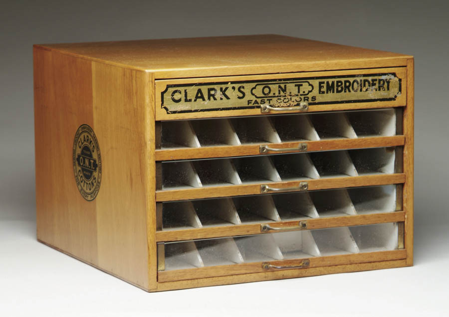 Appraisal: CLARK S FIVE DRAWER O N T SPOOL CABINET Oak