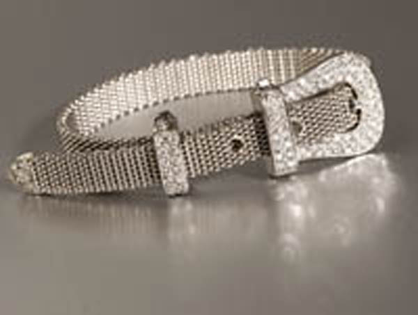 Appraisal: A diamond buckle bracelet A diamond buckle bracelet K white