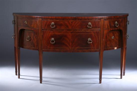 Appraisal: MAITLAND-SMITH NEOCLASSICAL STYLE MAHOGANY BOW-FRONT SERVER th century D-form plinth