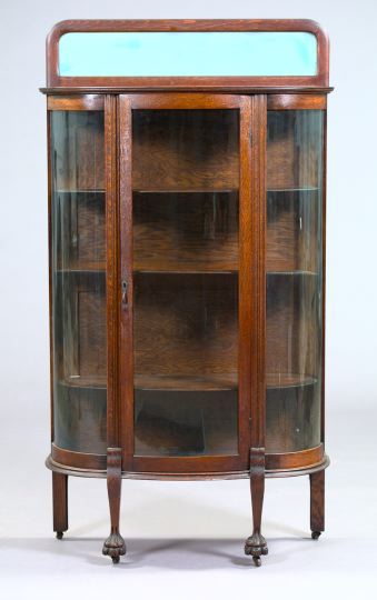 Appraisal: American Late Victorian Quarter-Sawn Oak Curved Glass China Closet fourth