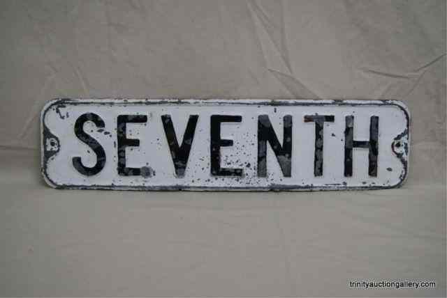 Appraisal: Vintage Galvanized Seventh St Street SignThis is for an old