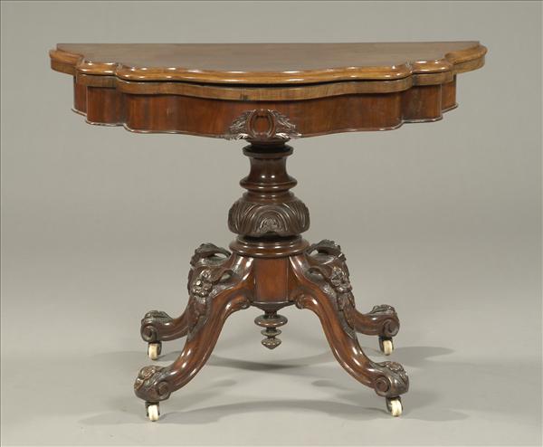 Appraisal: A Victorian mahogany card table in rococo revival style circa