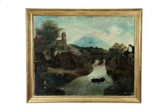 Appraisal: RIVERSCAPE AMERICAN SCHOOL ND HALF- TH CENTURY Oil on canvas