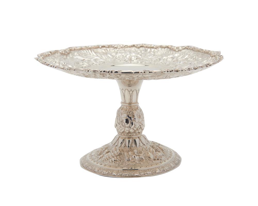 Appraisal: TIFFANY CO Repousse Silver Footed Compote height in diameter in