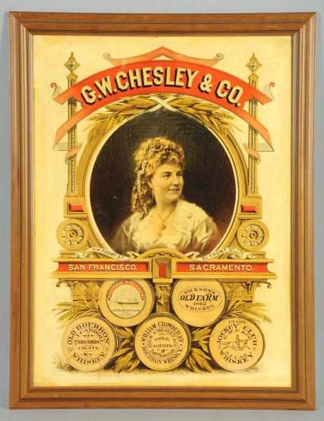 Appraisal: Tin Litho G W Chesley Company Whiskey Sign Circa s