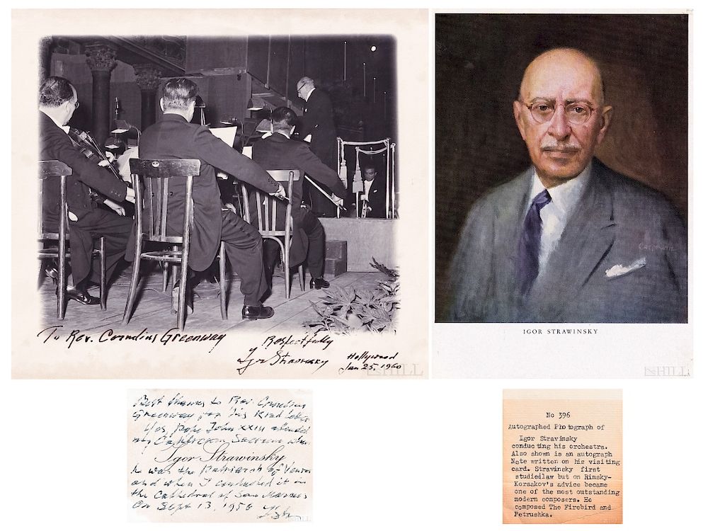 Appraisal: Igor Stravinsky Autographed Photo Visiting Card Igor Stravinsky Russian -